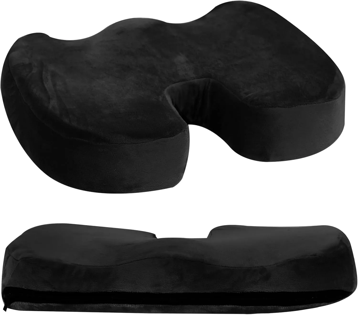 Seat Cushion Cover for ComfiLife Gel Enhanced Seat Cushion Soft Crystal Velvet Fabric Washable ComfiLife Cushion Protective Covers (Brown/Black)