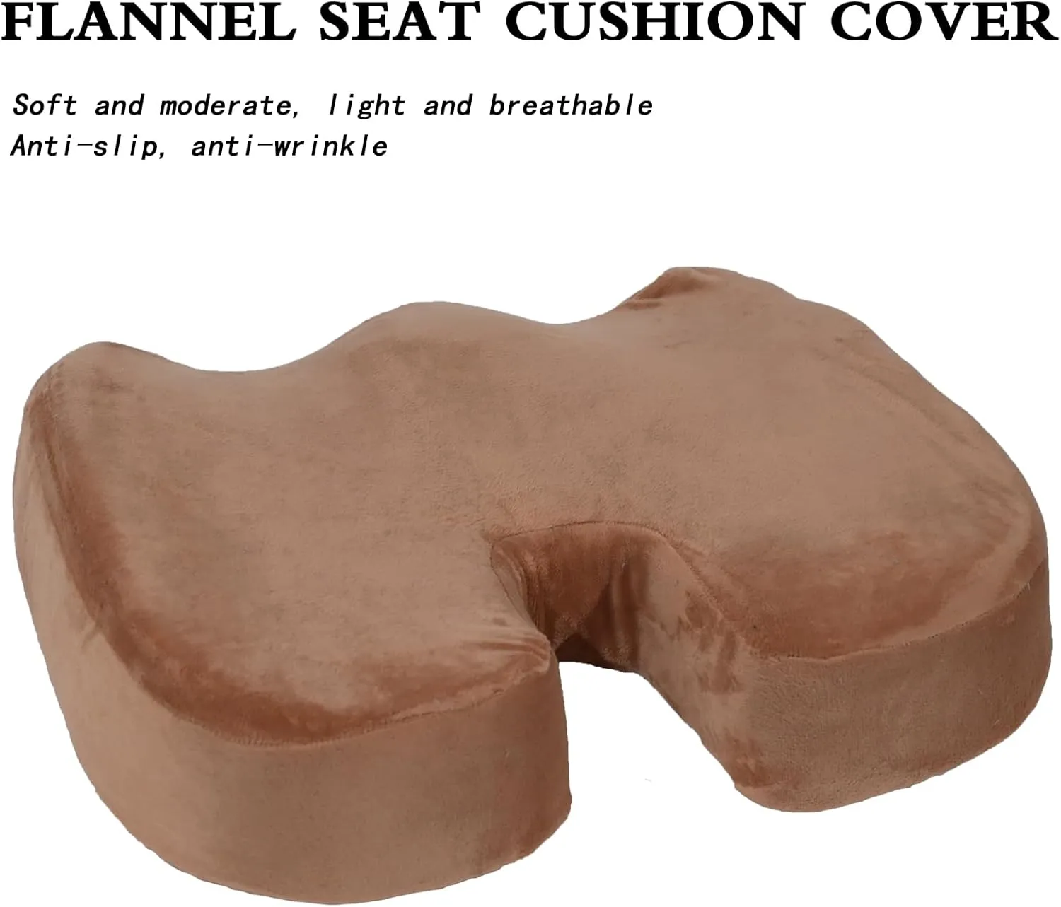 Seat Cushion Cover for ComfiLife Gel Enhanced Seat Cushion Soft Crystal Velvet Fabric Washable ComfiLife Cushion Protective Covers (Brown/Black)
