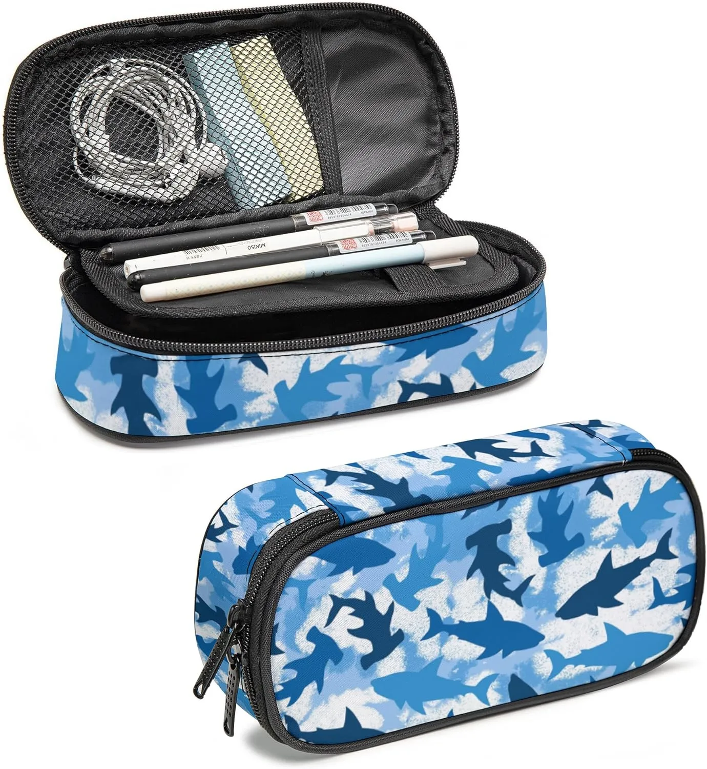 Shark Pencil Case, Cool Pencil Box for Boys Girls Kids, Large Capacity Pencil Pen Bag with Zipper, Multifunction Pencil Pouch for School Student Teen