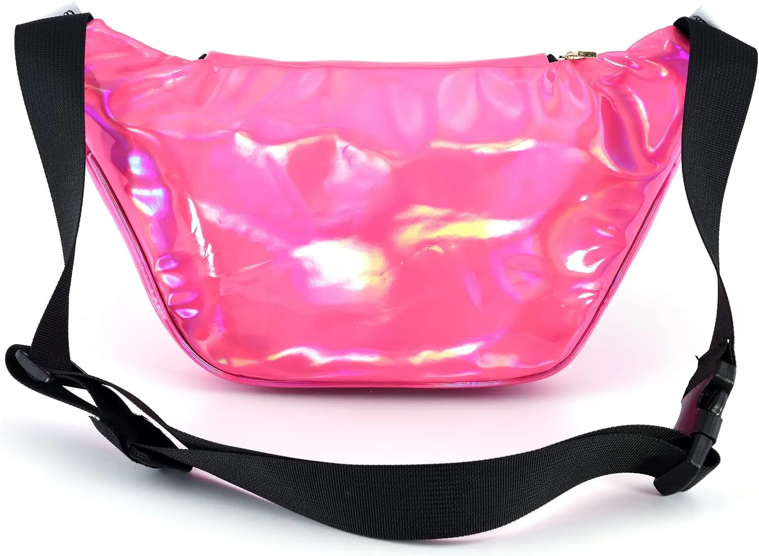 Shiny Neon Fanny Bag for Women Rave Festival Hologram Bum Travel Waist Pack (Holographic Pink)