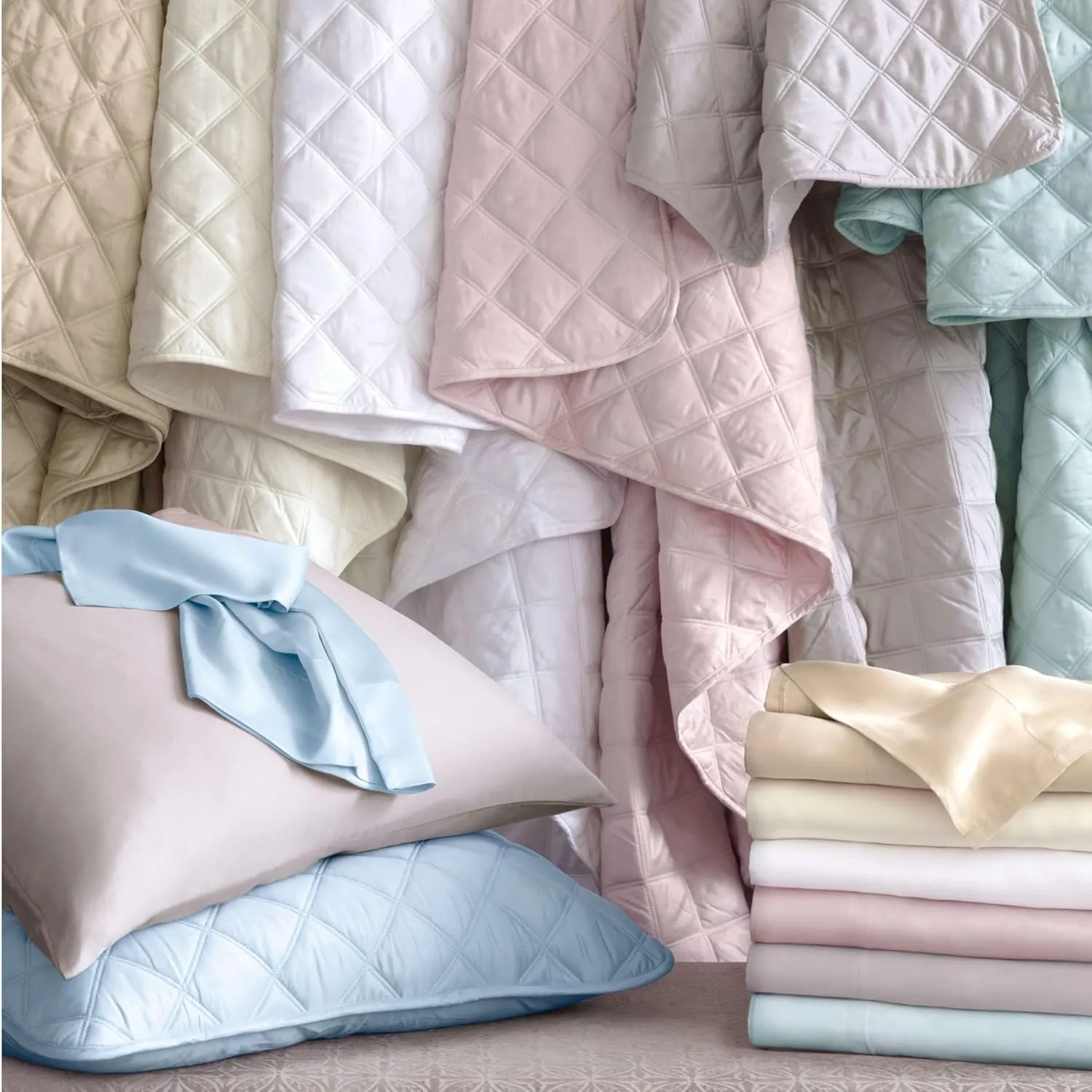 Silken Solid Grey Pillowcases (Pair), King Size, Grey Solid Pattern