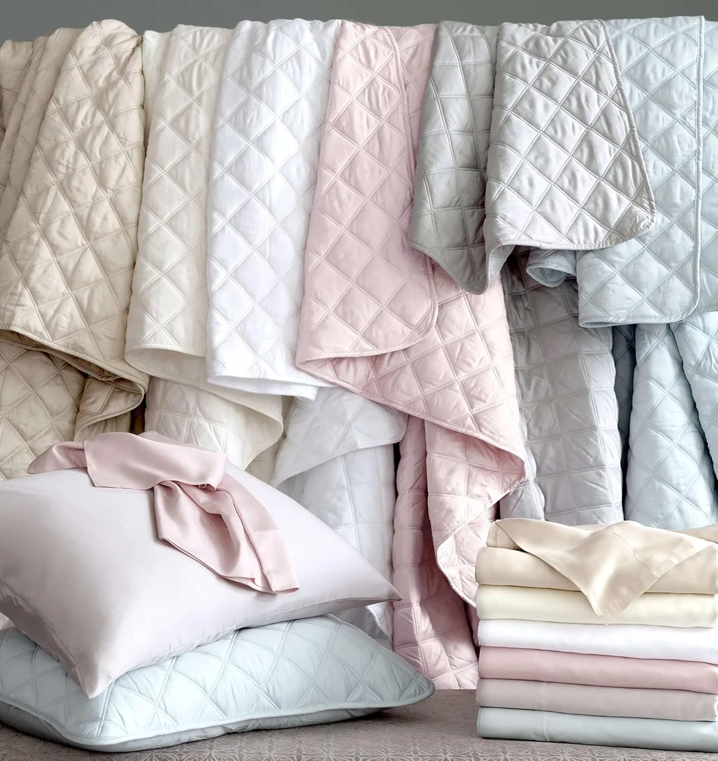 Silken Solid Ivory Duvet Cover, Full/Queen Size, Ivory Solid Pattern