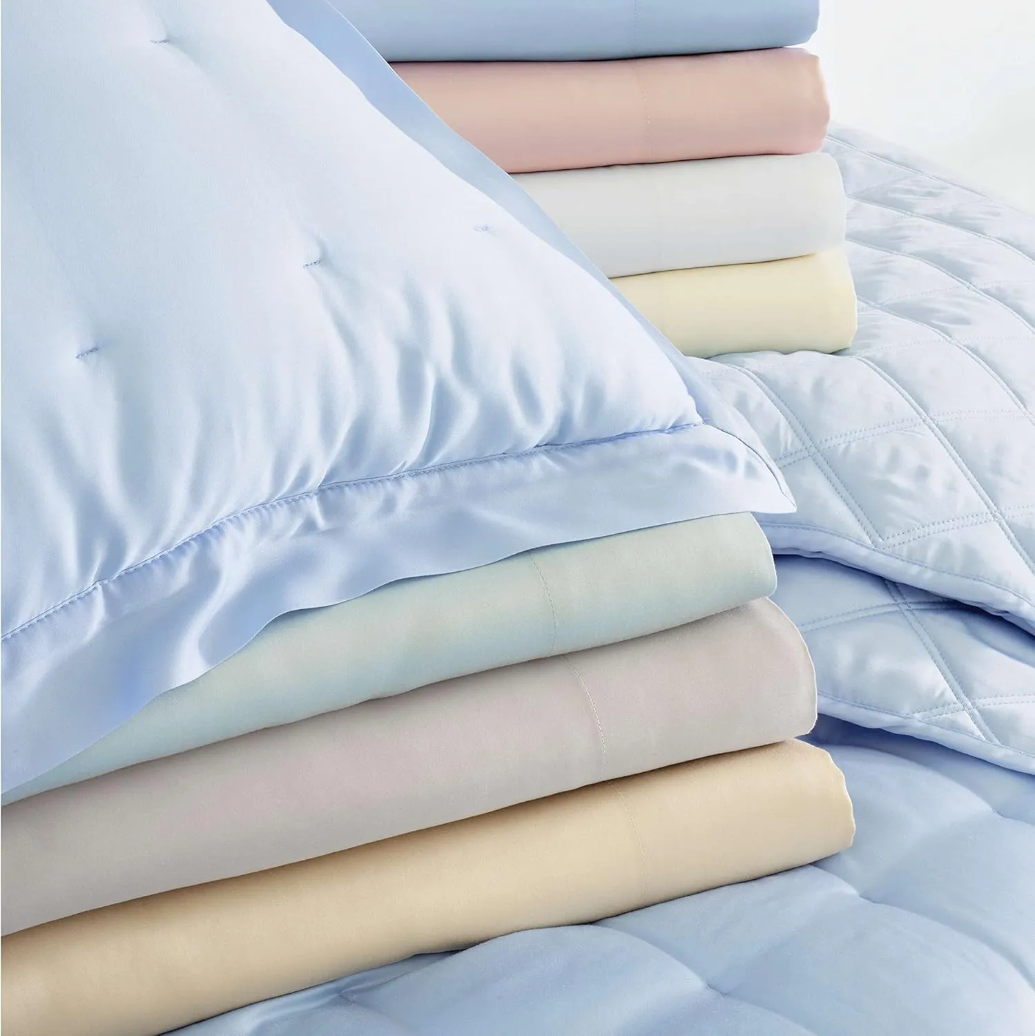 Silken Solid Ivory Pillowcases, King Size, Ivory Solid Pattern