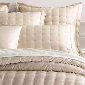 Silken Solid Sand Puff Sham, King Size, Neutral Solid Pattern