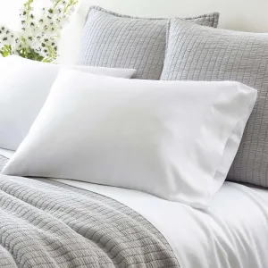 Silken Solid White Pillowcases (Pair), King Size, White Solid Pattern