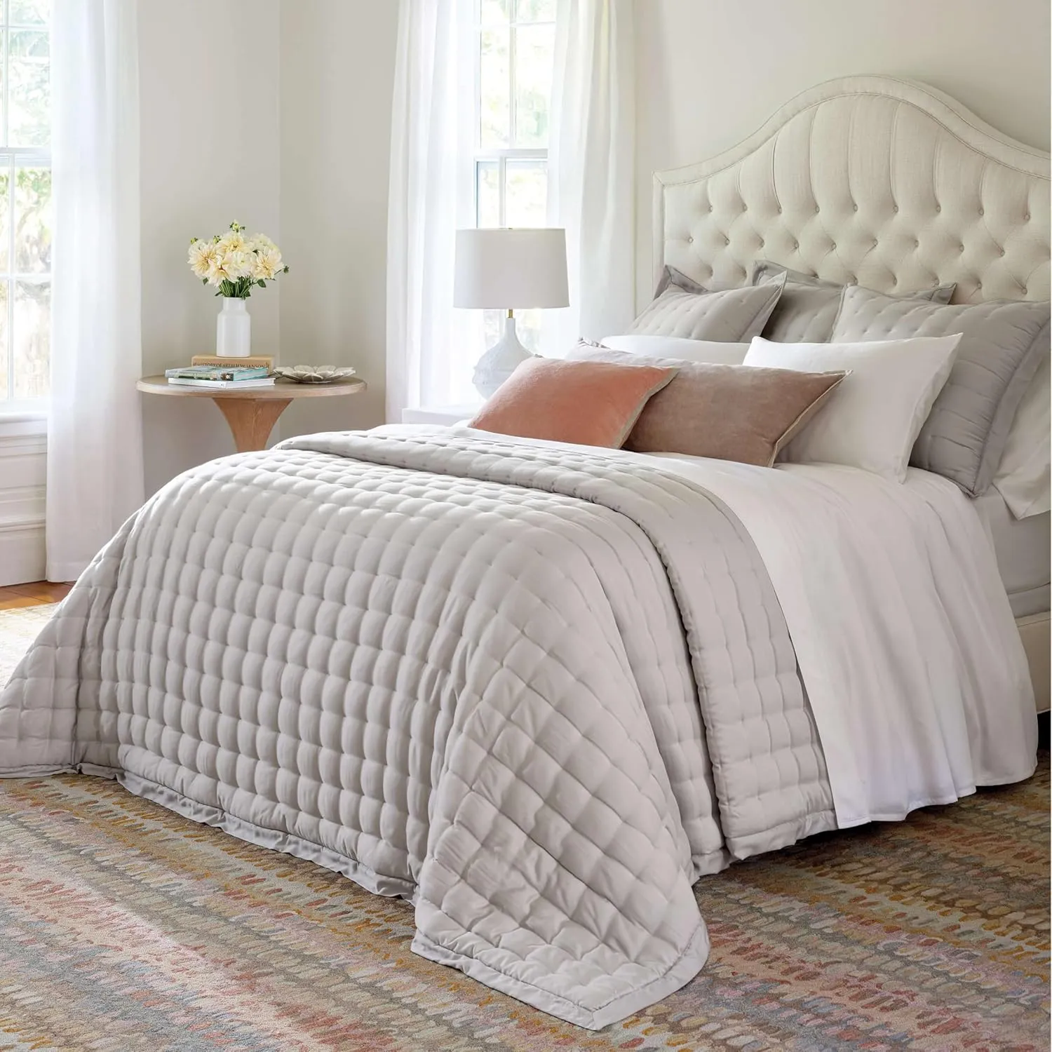 Silken Solid White Pillowcases (Pair), King Size, White Solid Pattern