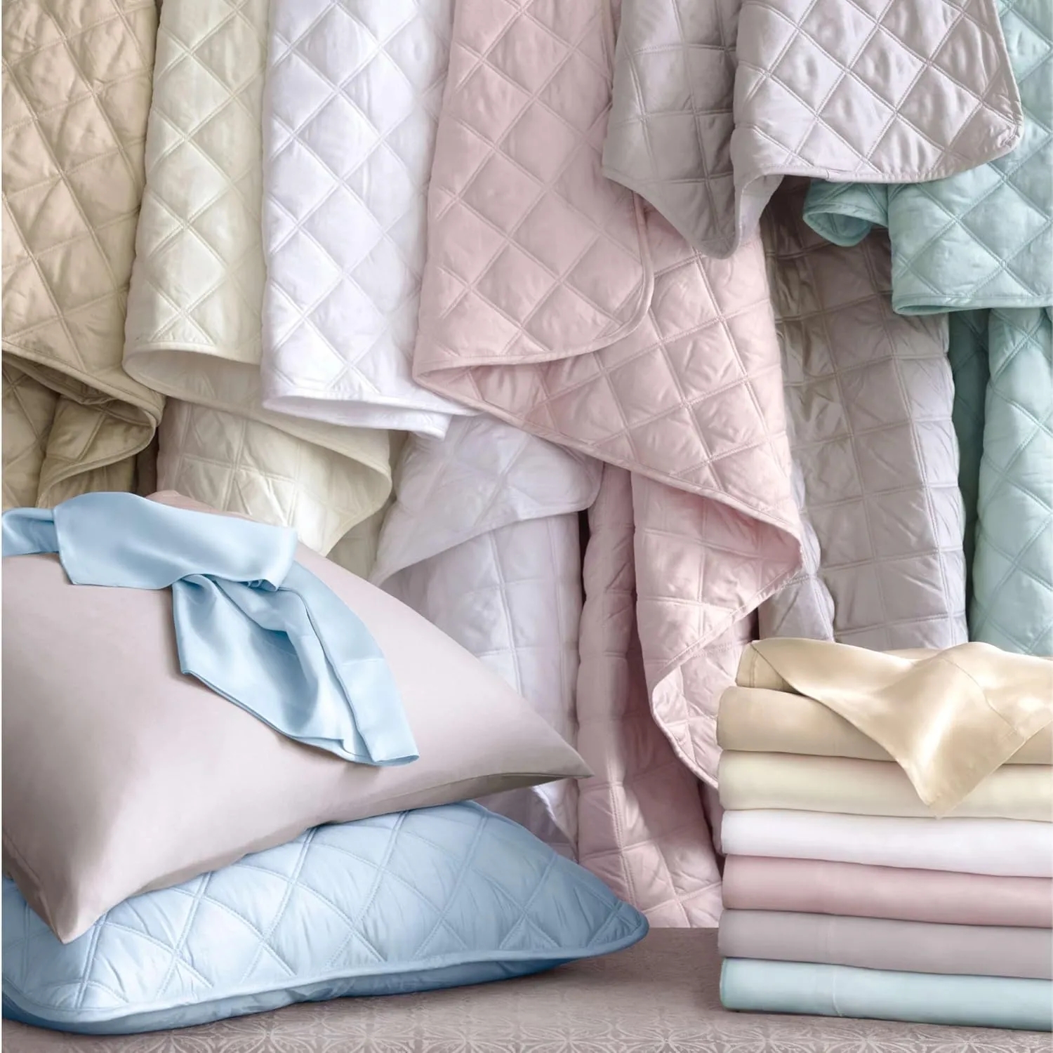 Silken Solid White Pillowcases (Pair), King Size, White Solid Pattern