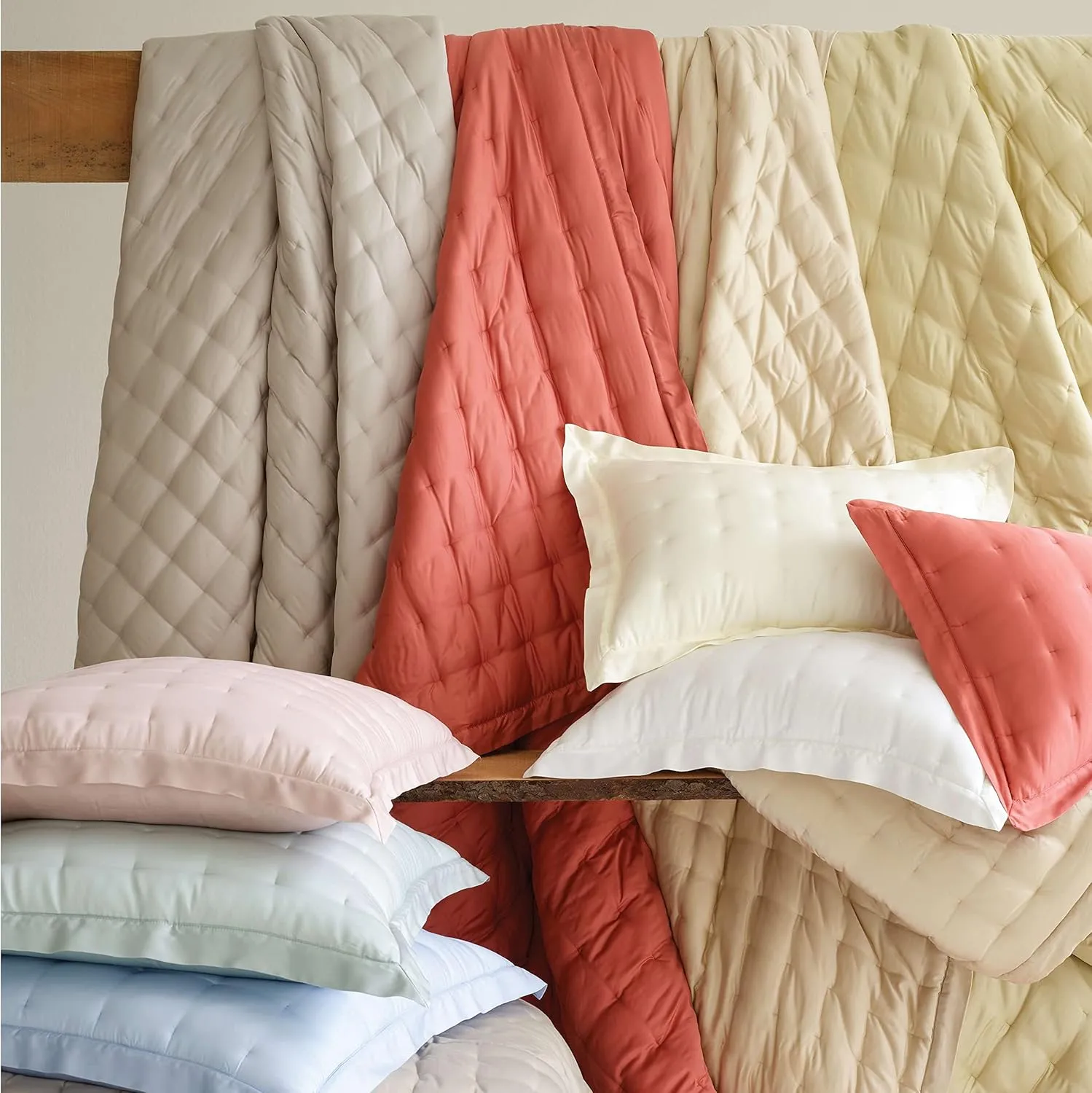 Silken Solid White Puff Sham, Euro Size, White Solid Pattern