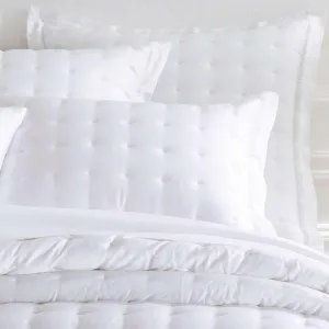 Silken Solid White Puff Sham, Euro Size, White Solid Pattern