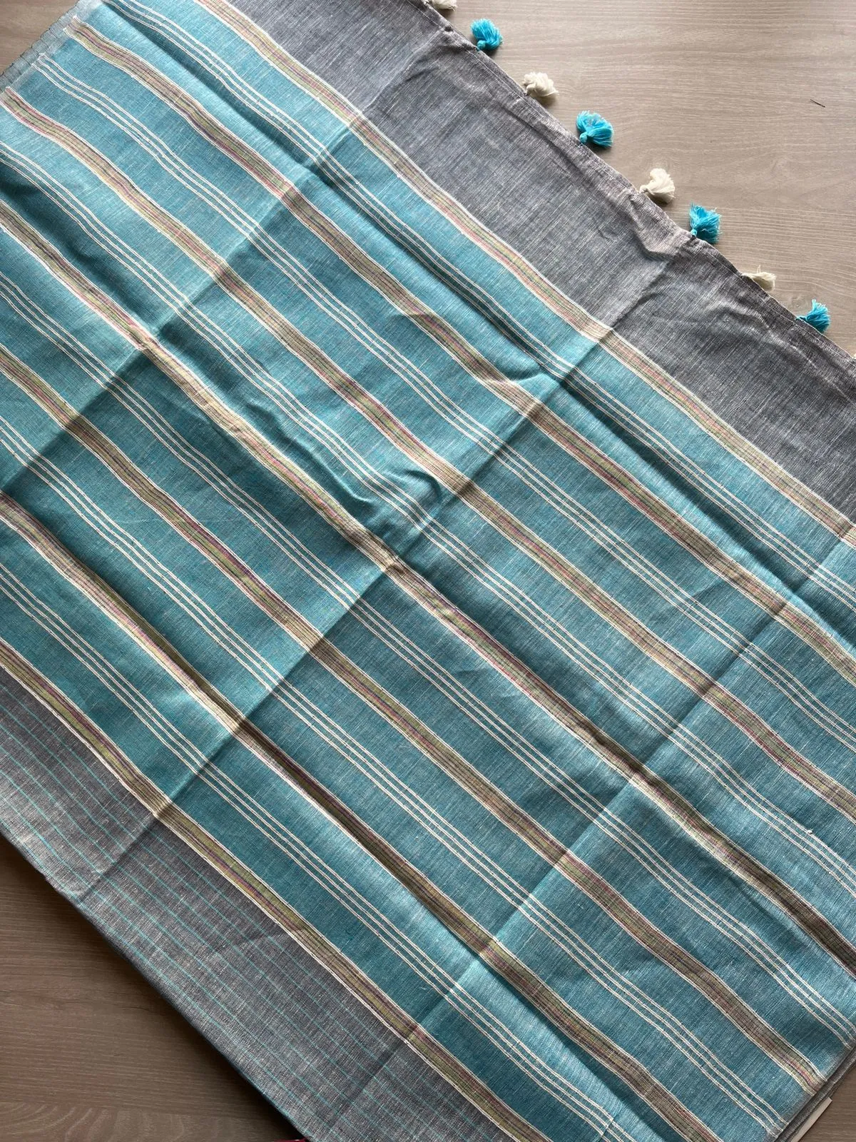 Simple Linen Saree -13564