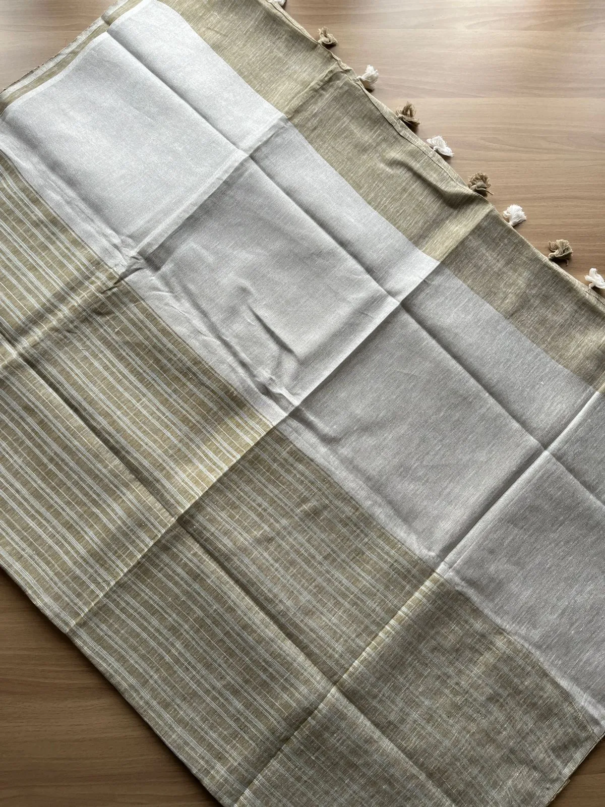 Simple Linen Saree -14474