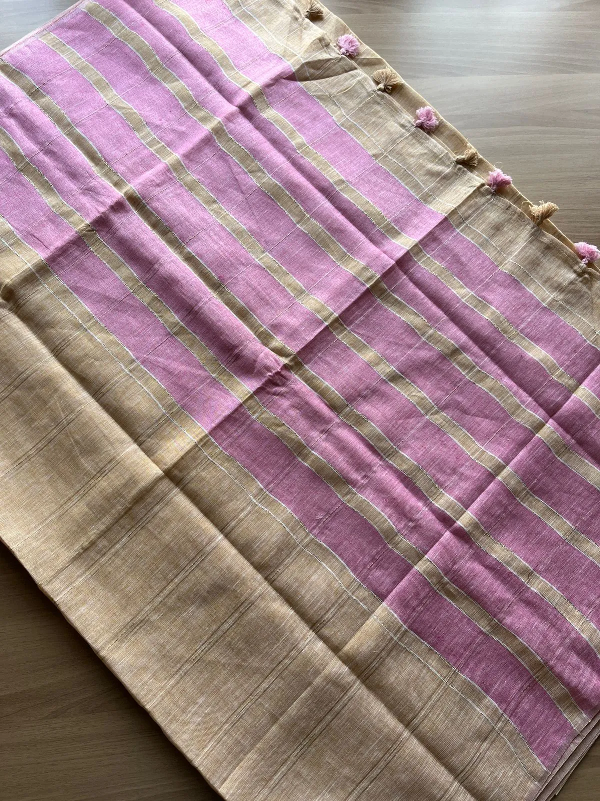 Simple Linen Saree -15475