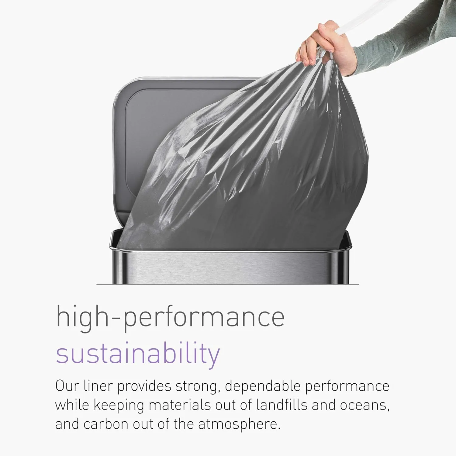 simplehuman Code J 200 Count, Genuine Odorsorb Custom Fit Liners, Drawstring Odor Absorbing Trash Bags in Dispenser Packs, 30-45 Liter / 8-12 Gallon