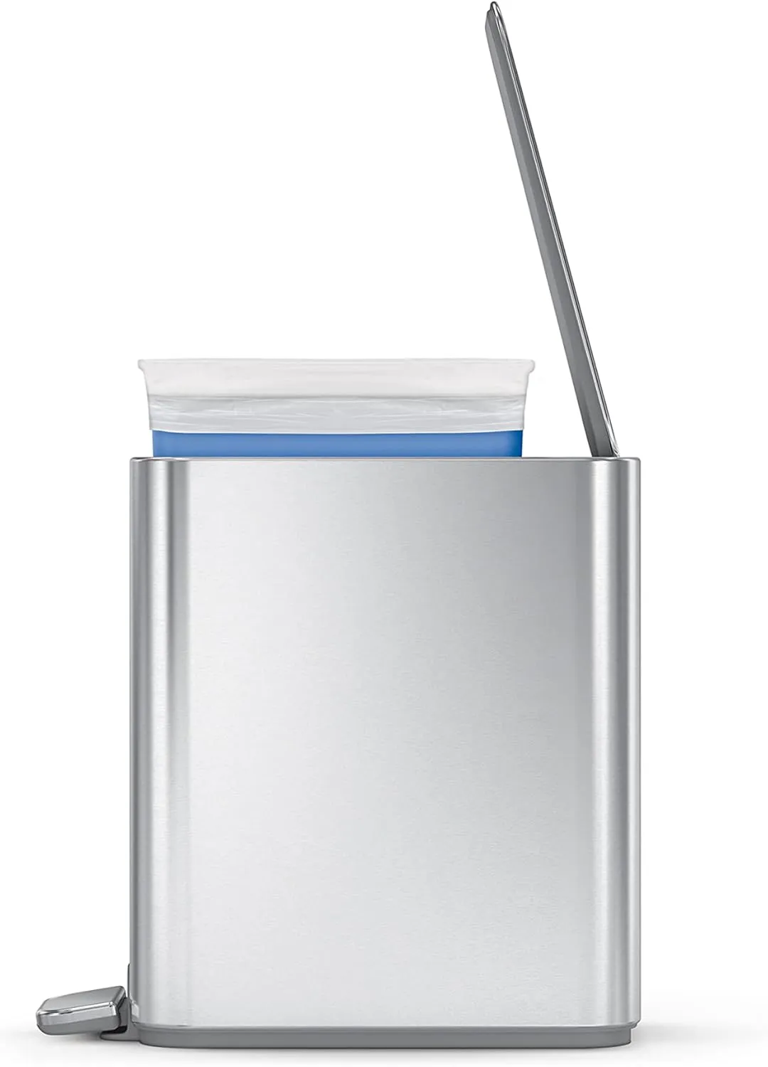 simplehuman Small Bathroom Trash Can with Lid, Stainless Steal Waste Basket, 5 Liter / 1.3 Gallon, Brushed