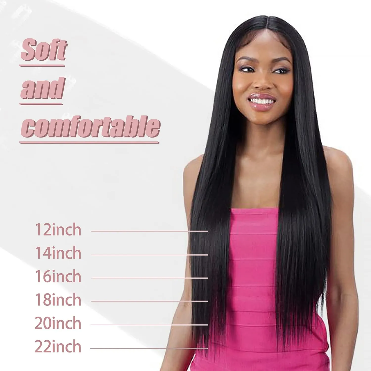 Sixstarhair Clip in Hair Extensions Real Human Hair Silky Straight Natural Black 18 Inch Clip ins for Black Women Brazilian Remy Human Hair 7 Pieces with 17Clips 120 Grams