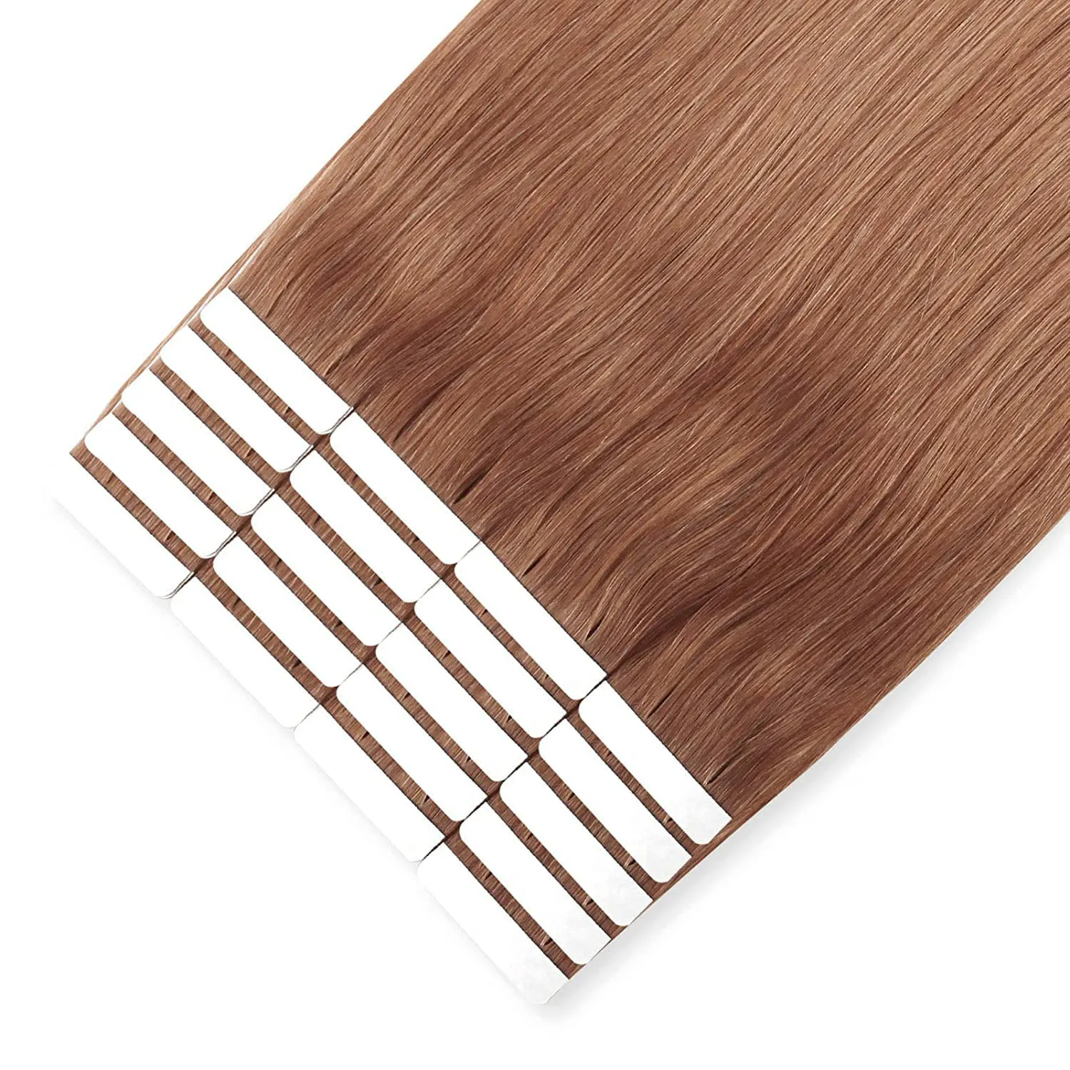 Sixstarhair Red Brown Tape in Hair Extensions 100 Remy Human Hair Tape in Hair Extensions with Double Sided Tape [Color 30 Medium Auburn 16inch]