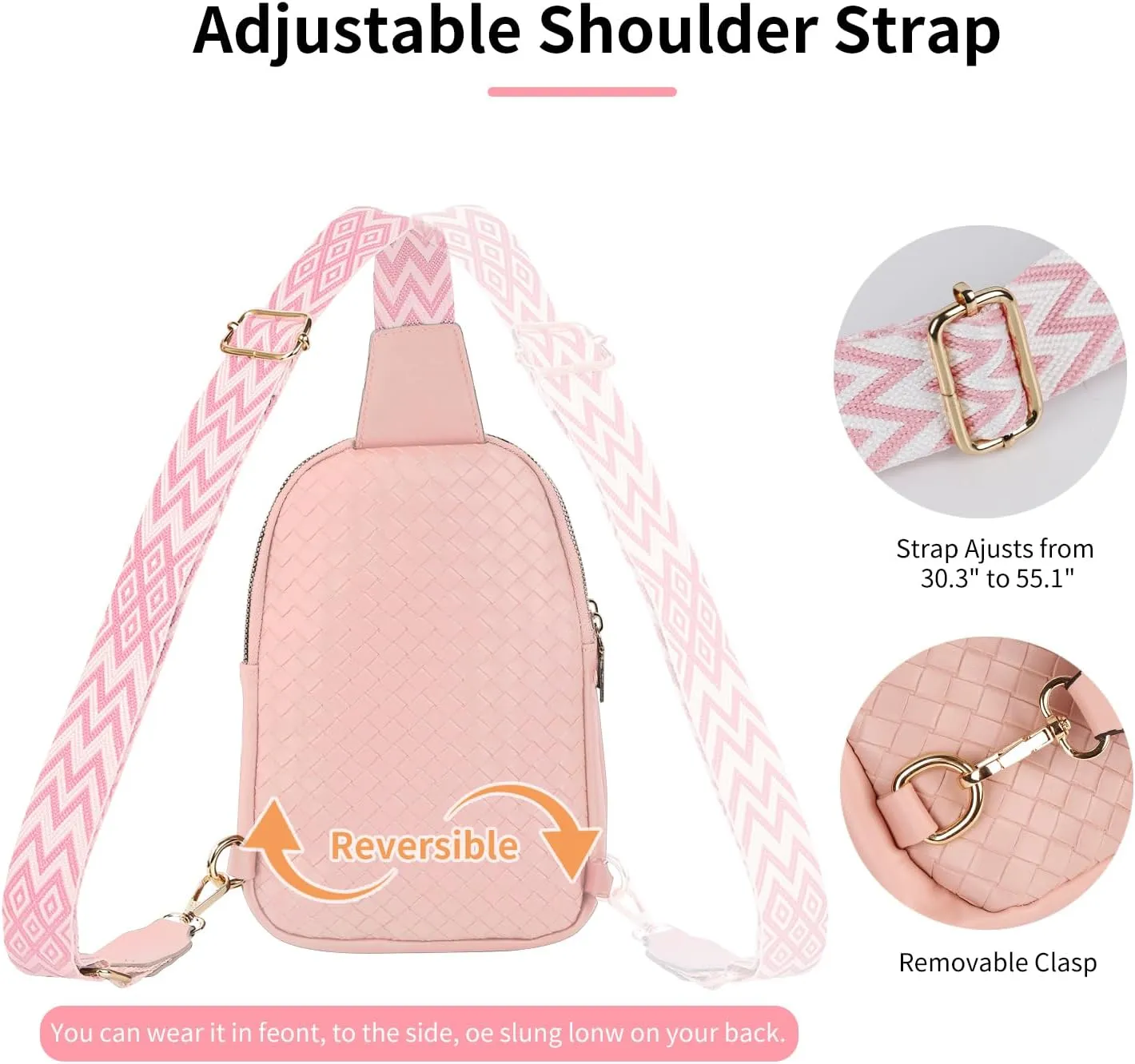 Sling Bag Crossbody Bags for Women Girls 2024 Leather Cross Body Purses Bags for Women Trendy Fanny Packs Chest Bag for Work Shopping Travel