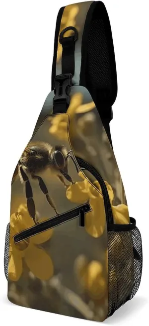 Sling Bag for Women Men Chest Bag Bees in The Wild Crossbody Bag Small Sling Backpack Daypack Fanny Packs