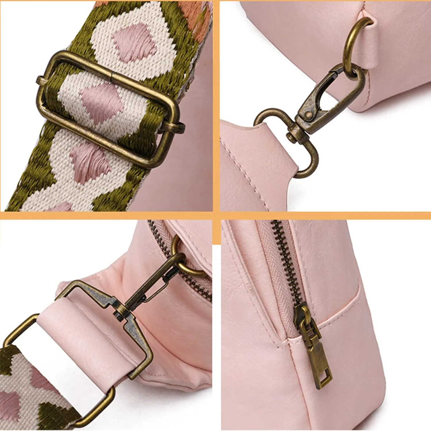 Sling Crossbody Bag for Women Chest Purse Fanny Pack Shoulder Backpack With Guitar Strap