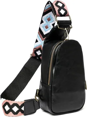 Sling Crossbody Bag for Women Chest Purse Fanny Pack Shoulder Backpack With Guitar Strap