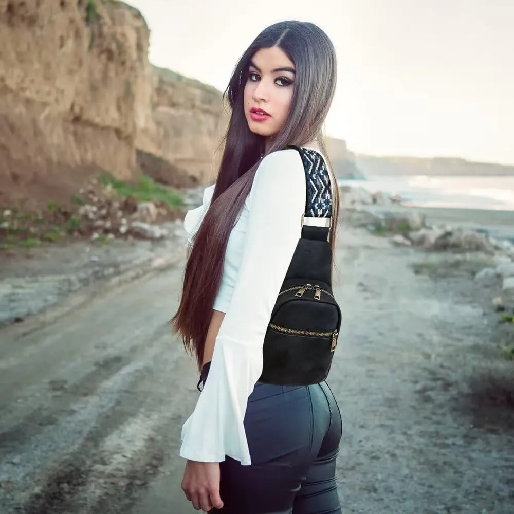 Small Sling Bag for Women Waterproof PU Leather Crossbody Shoulder Bag Trendy Purse Fanny Packs Chest Backpack