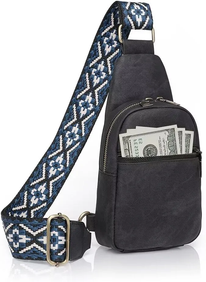 Small Sling Bag for Women Waterproof PU Leather Crossbody Shoulder Bag Trendy Purse Fanny Packs Chest Backpack