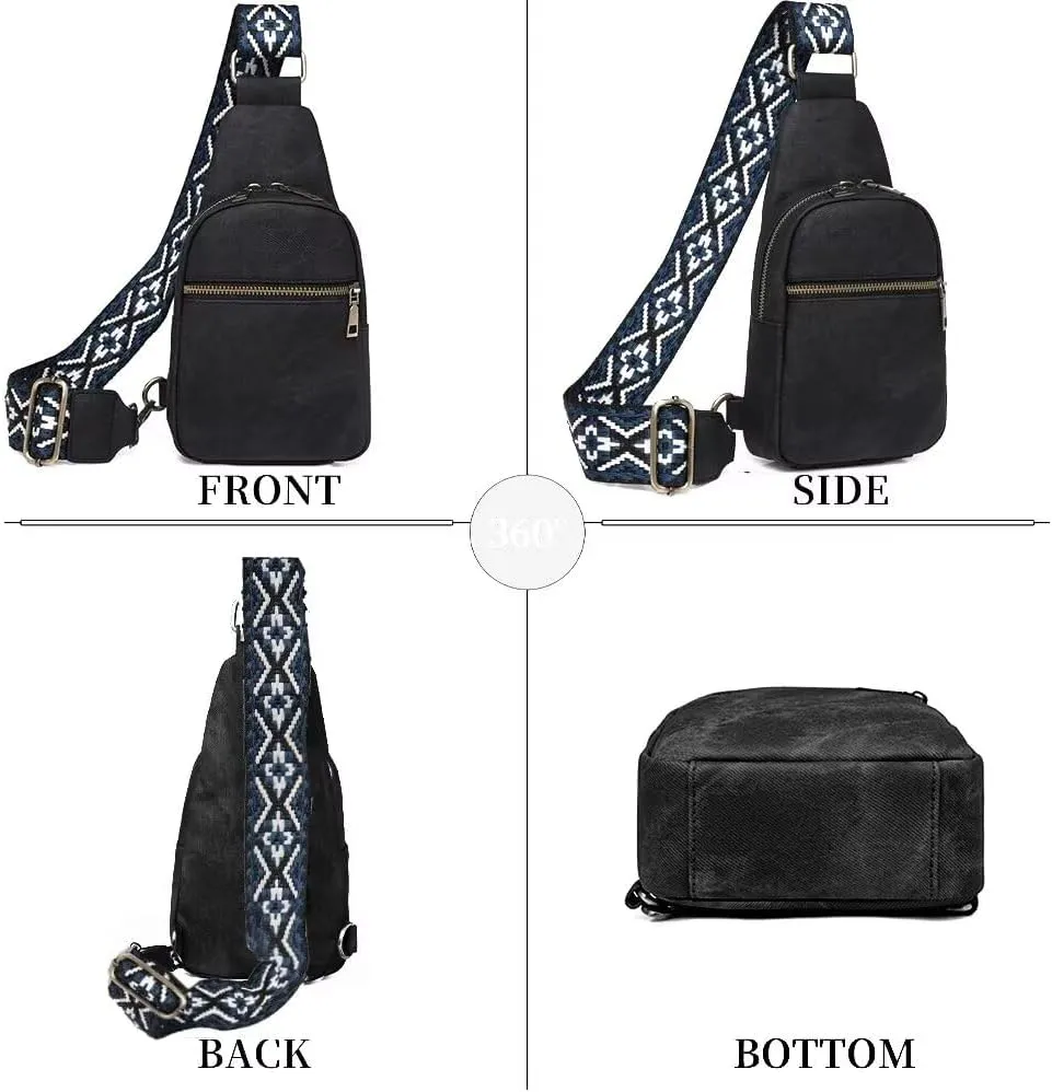 Small Sling Bag for Women Waterproof PU Leather Crossbody Shoulder Bag Trendy Purse Fanny Packs Chest Backpack