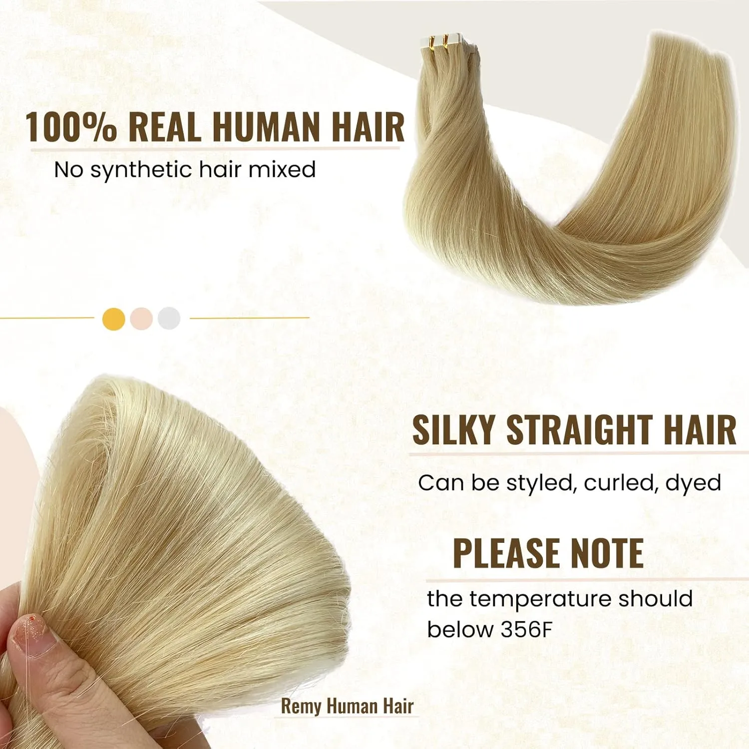 Smavida Blonde Tape in Extensions Grade 9A Brazilian Human Hair,#60 Platinum Blonde Tape on 12" 20pcs/50grams Per Set Seamless Skin Weft hair Extension 100% Remy Straight Thick Hair Glue in Extension