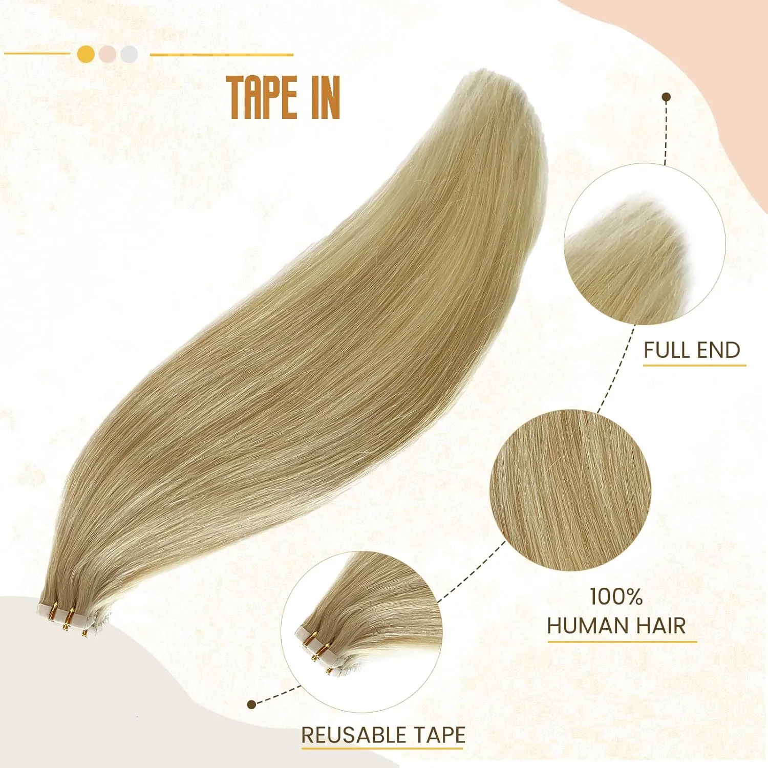 Smavida Blonde Tape in Extensions Grade 9A Brazilian Human Hair,#60 Platinum Blonde Tape on 12" 20pcs/50grams Per Set Seamless Skin Weft hair Extension 100% Remy Straight Thick Hair Glue in Extension