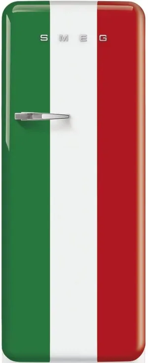 Smeg FAB28 50's Retro Style Top Freezer Refrigerator with 9.92 Cu Total Capacity, Multiflow Cooling System, Adjustable Glass Shelves 24-Inches, Italian Flag Right Hand Hinge, FAB28URDIT3 Made In Italy