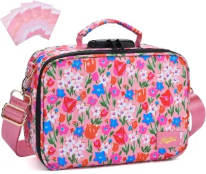 Smell Proof Bag with Combination Lock, Large Smell Proof Stash Box, Odor Proof Container, Scent Proof Crossbody Bag for Travel Storage, Pink
