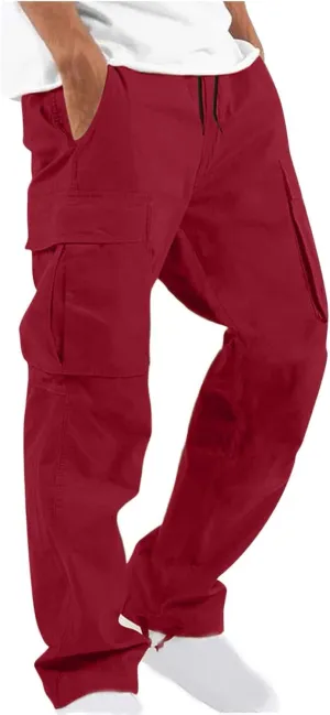 SMIDOW Mens Cargo Pants Relaxed Fit Elastic Waist Casual Loose Joggers Workout Athletic Pant Trousers Trendy Sweatpants
