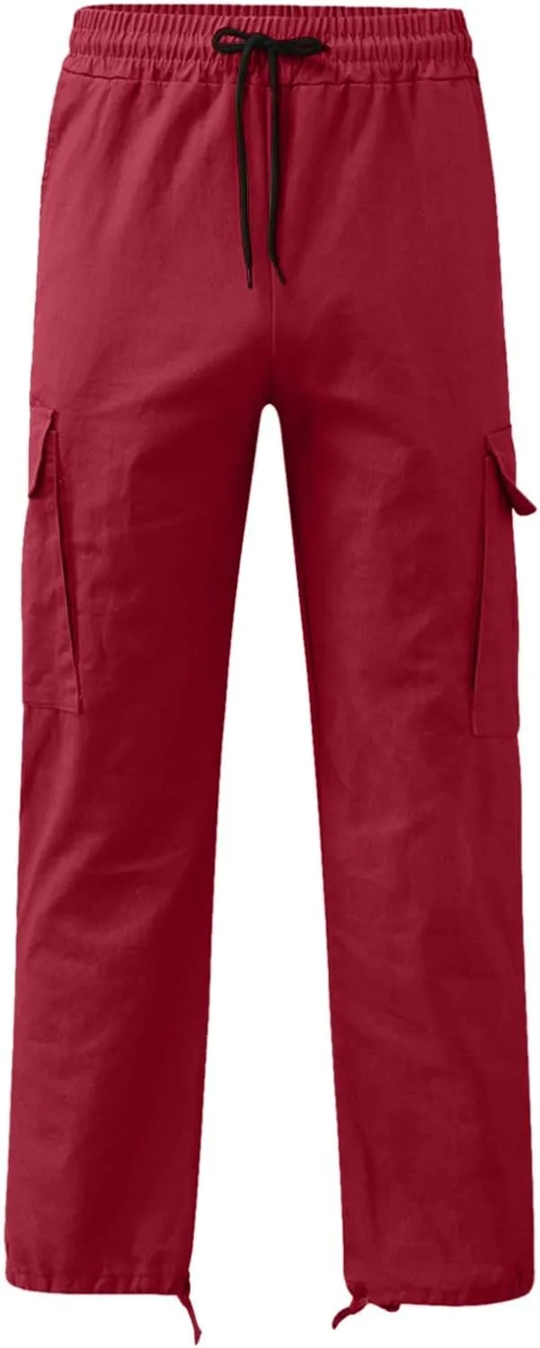 SMIDOW Mens Cargo Pants Relaxed Fit Elastic Waist Casual Loose Joggers Workout Athletic Pant Trousers Trendy Sweatpants