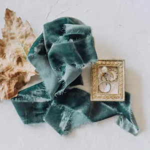 Soft Teal Velvet Ribbon