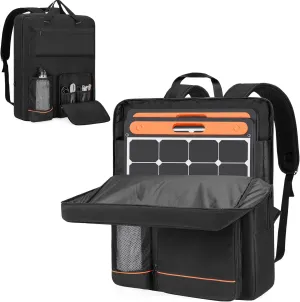 Solar Panel Storage Bag, Travel Backpack Compatible with Jackery SolarSaga 100W 100X 200W, Padded Carrying Case for 2 Panels, Portable Carrier with Pockets