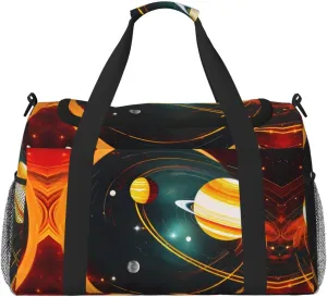 Solar System Jupiter Saturn print Carry on Bag Underseat Personal Item Bag Travel Duffel Bag Gym Carry On Sports Bag