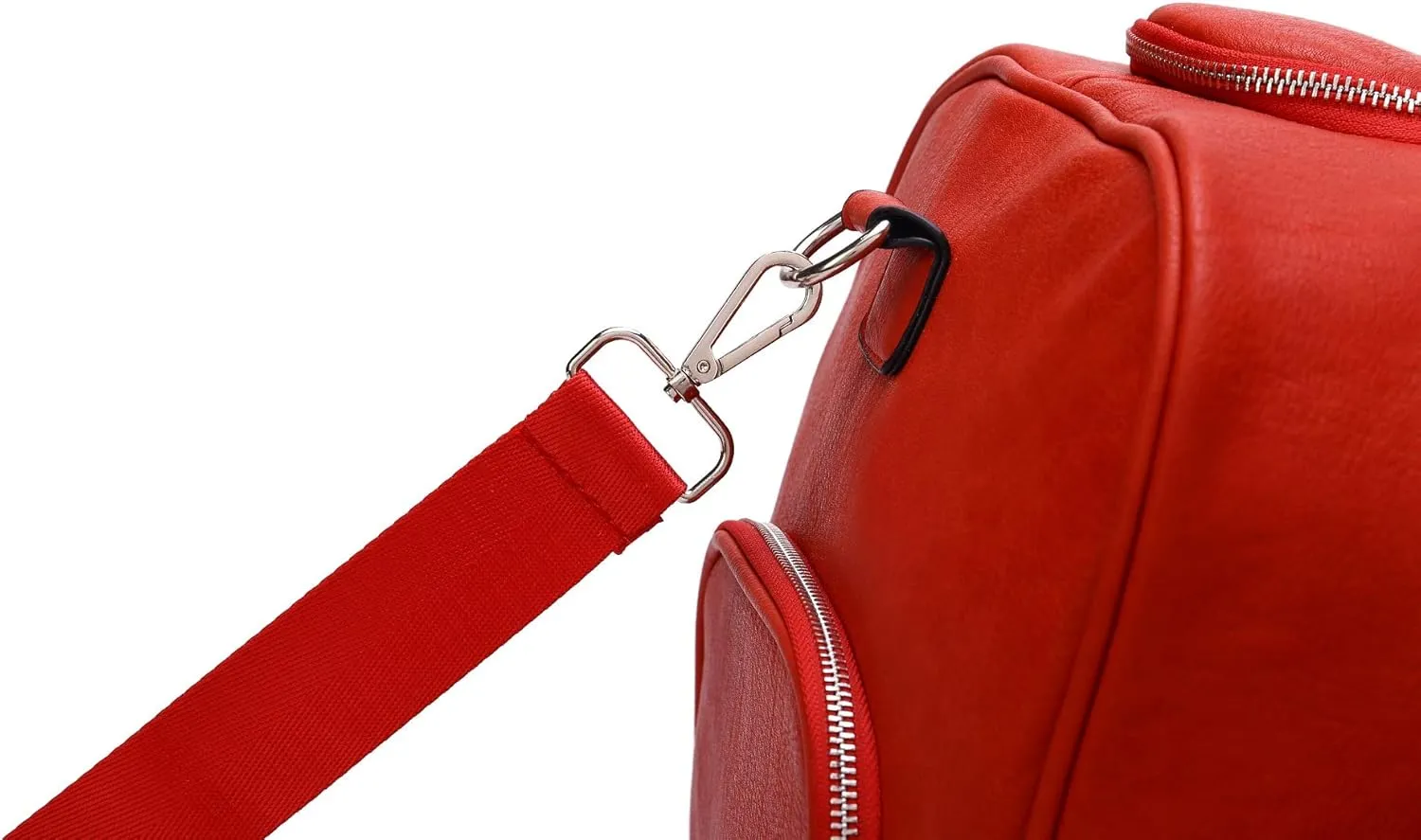 Sole Premise Leather Duffle Bag for Multi-functional Travel Carry-on with Shoe Compartments for Men & Women (Red)