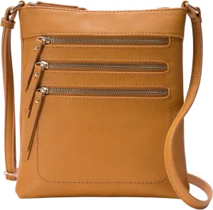 Solene Crossbody Bag Functional Multi Pocket Messenger Purse Top Zip Closure Shoulder Handbag With Adjustable Strap