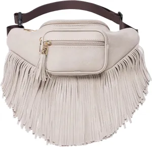 Solene Fringe Waist bag for women with Multi Zipper Pockets