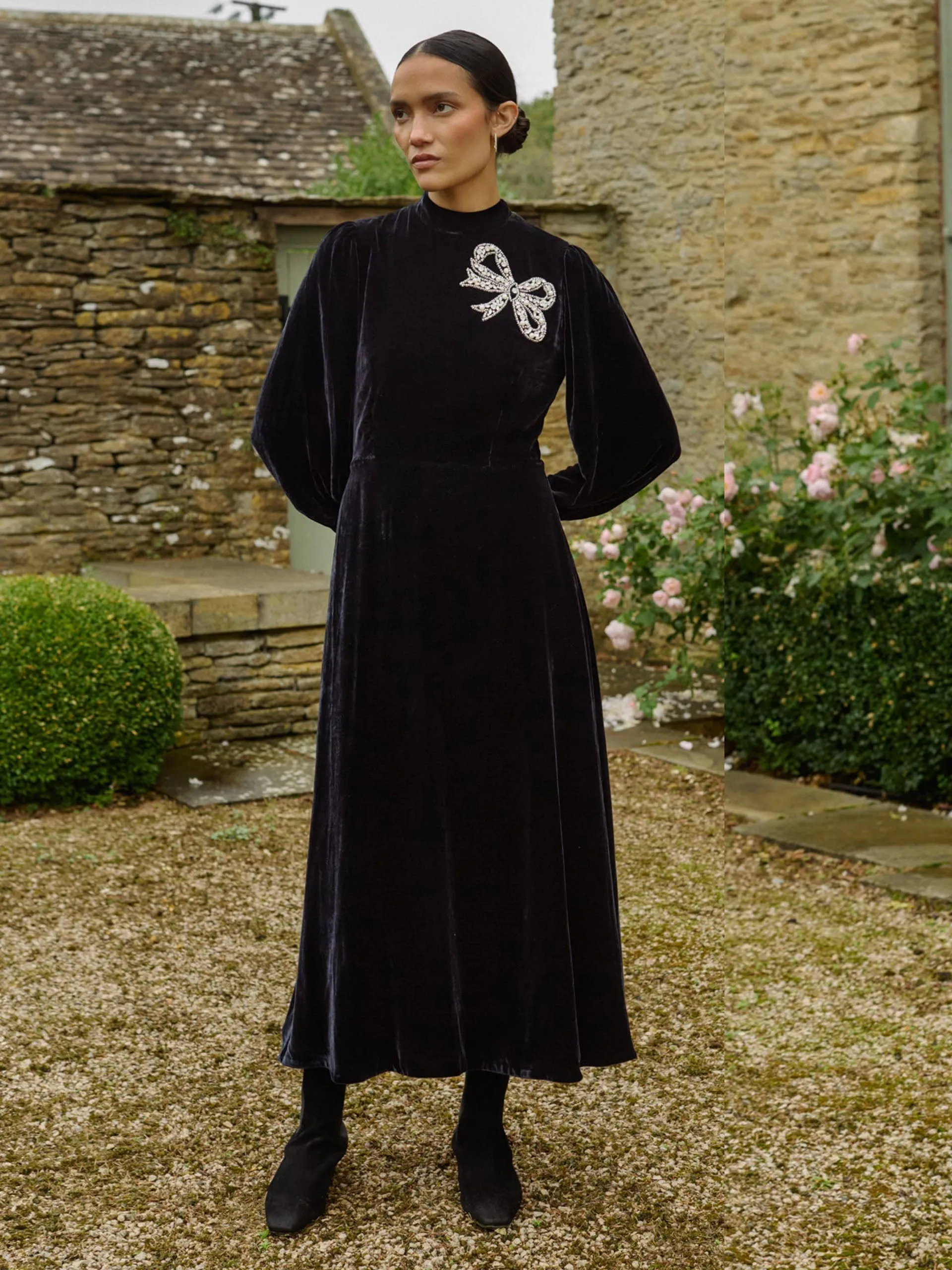 Sonia embellished black dress