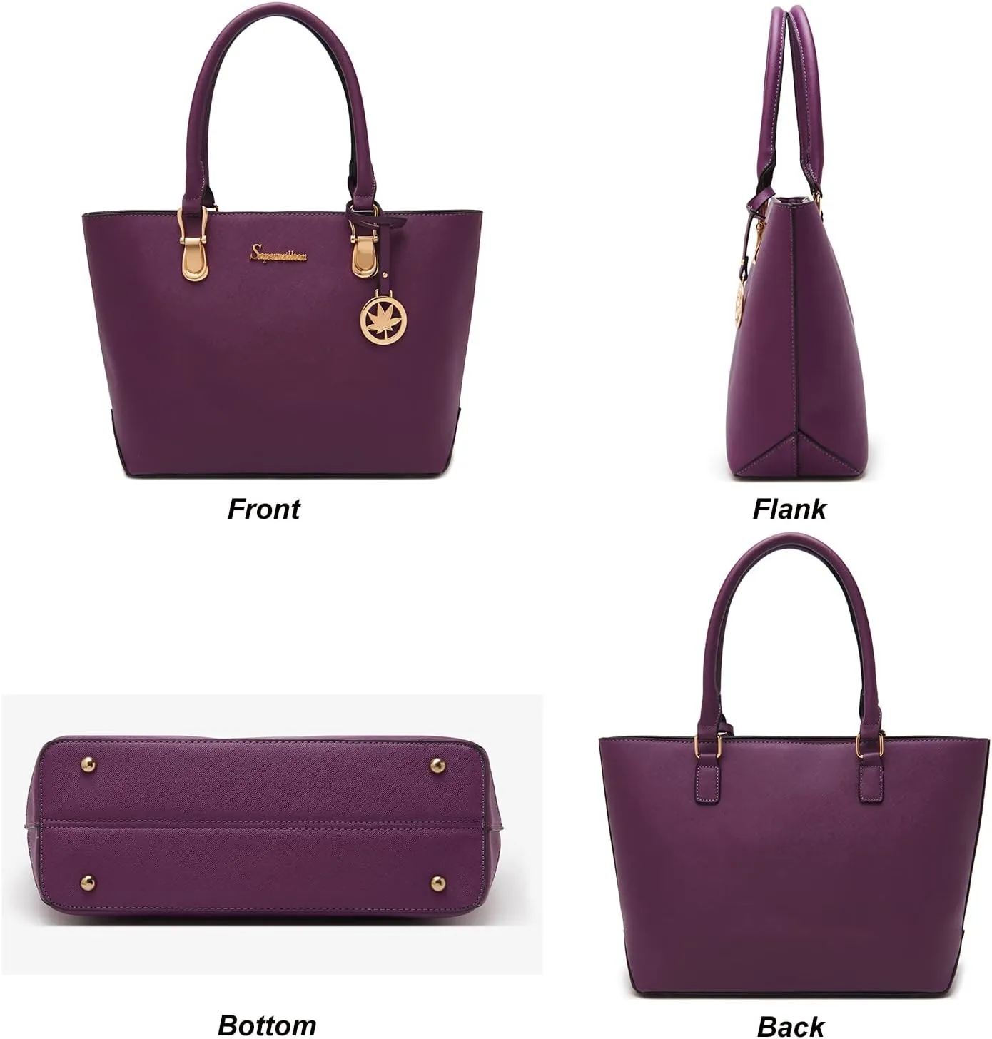 Soperwillton Women Handbags Wallet Tote Bag Shoulder Bag Top Handle Satchel 3pcs Purse Set
