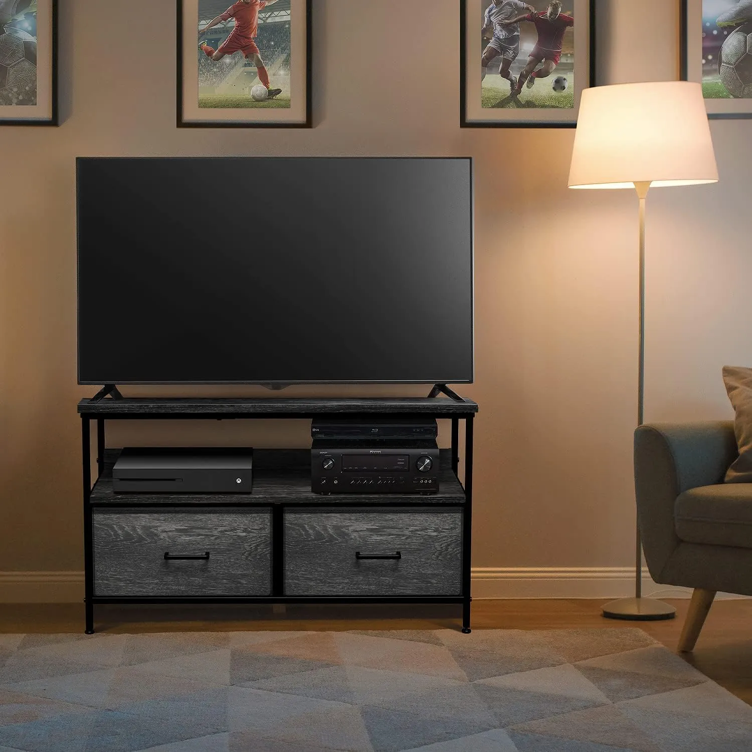 Sorbus TV Stand Dresser with 2 Drawers - Television Riser Chest with Storage - Bedroom, Living Room, Closet, & Dorm Furniture