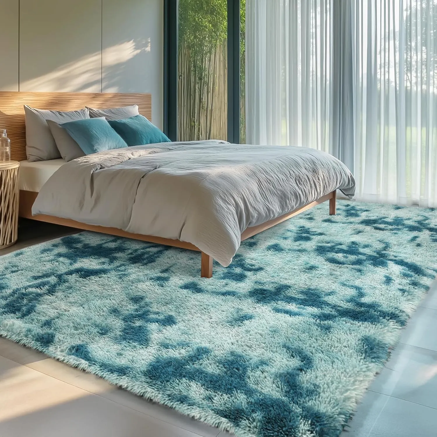 Sour Lemon Area Rugs 9x12 Living Room, Large Area Rug Shag Shaggy Carpet Soft Plush Furry Bedside Rug, Machine Washable Area Rugs for Bedroom Kids Girls Boys Home Decor Anti Slip