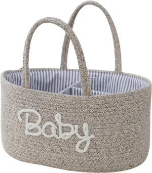 Spacious Baby Diaper Bag Wth Multiple Pockets Cotton Storage Basket Multifunction Baby Diaper Handbag Large For New Parents