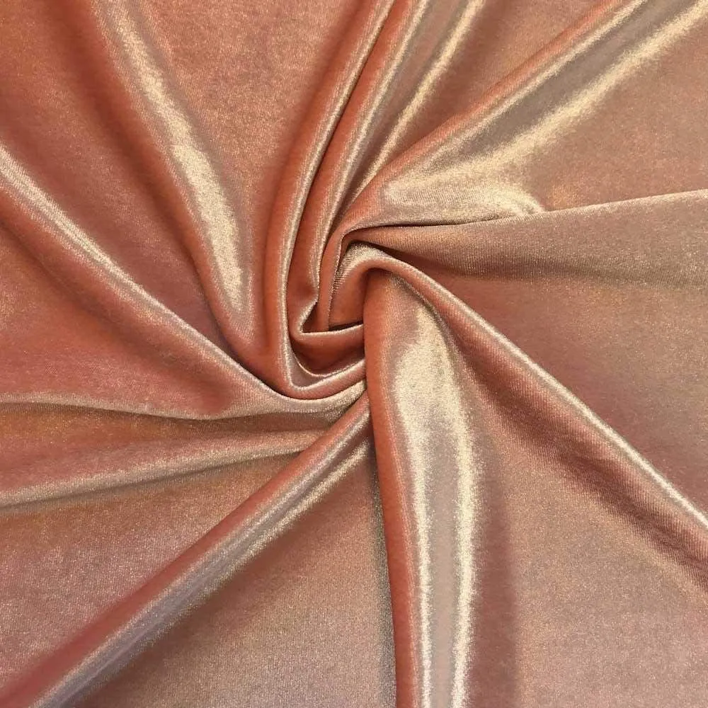 Spandex Stretch Velvet Fabric (Blush, 1 Yard)