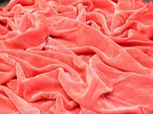 Spandex Stretch Velvet Fabric (Coral, 1 Yard)