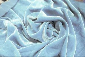 Spandex Stretch Velvet Fabric (Light Blue, 1 Yard)