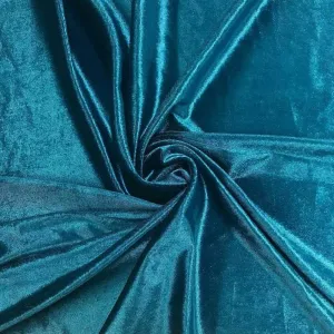 Spandex Stretch Velvet Fabric (Teal, 1 Yard)