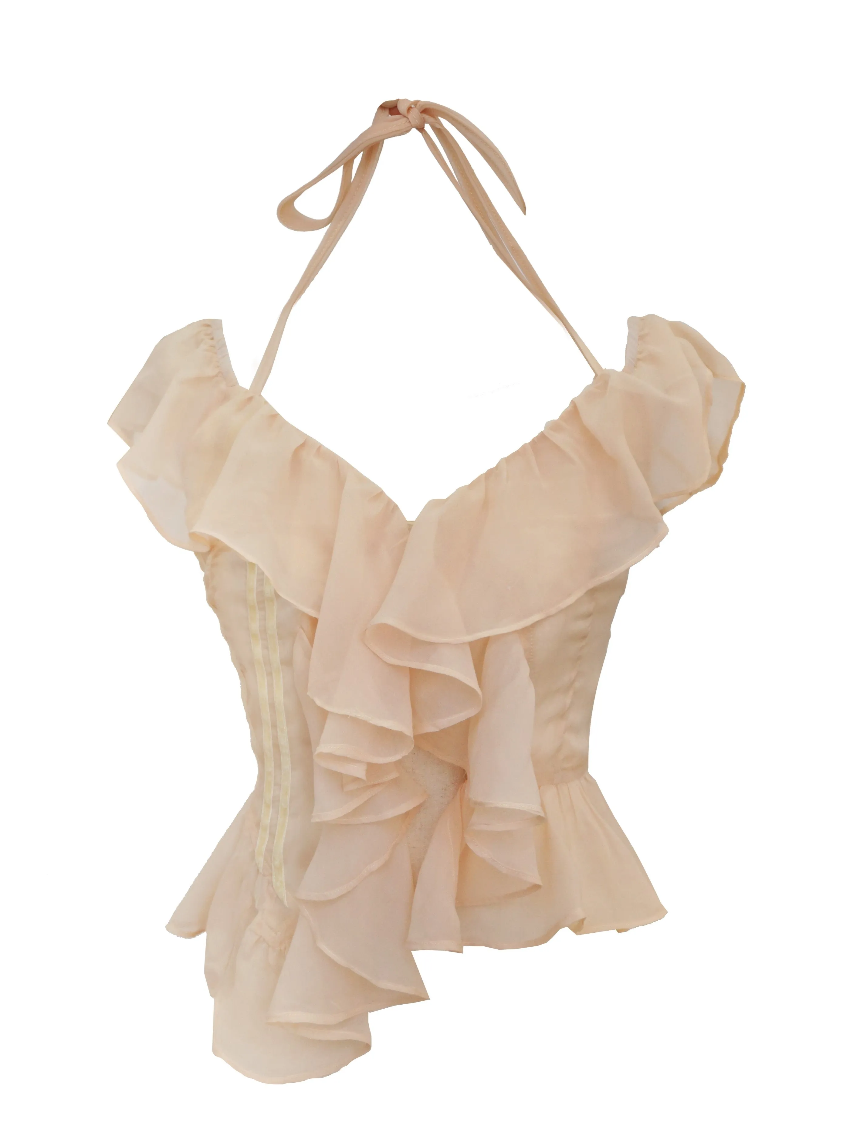 Sporty Chiffon Ruffle Blouse