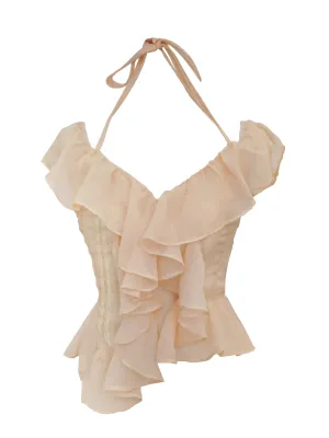 Sporty Chiffon Ruffle Blouse